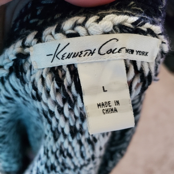 Kenneth Cole L shortsleeve colorblock chunky sweater marled/ heathered - Picture 6 of 8